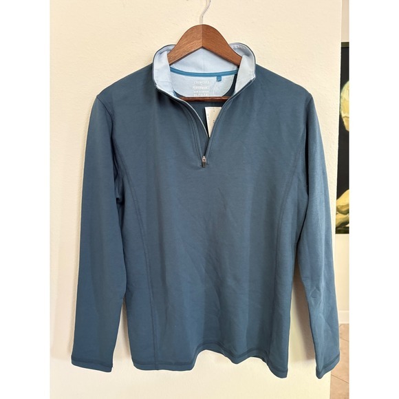 J.Crew Crewcuts Performance Half Zip Pullover Top XL Blue Green - Picture 1 of 3